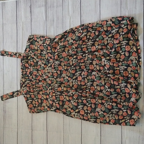 Forever 21 + Black Floral printed dress size 1x - Picture 1 of 11